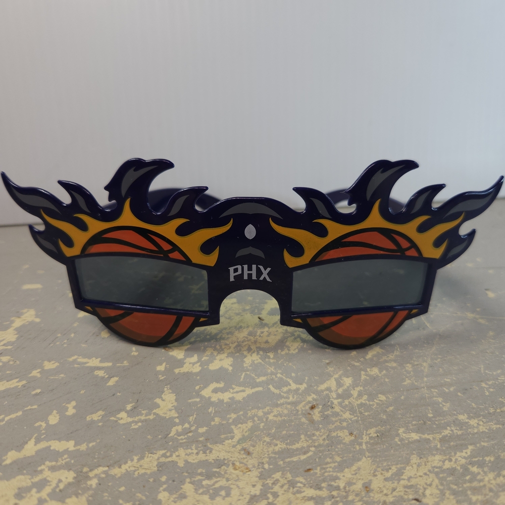 Phoenix Suns PHX Flame Basketball Novelty Sunglasses Orange Ball Fire Design Fun